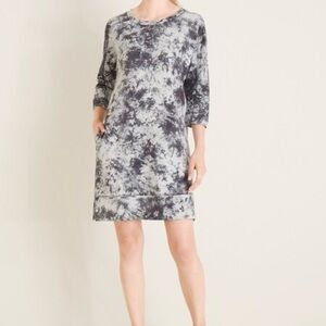 Chicos‎ Zenergy Tie Dye Sweatshirt Dress Women’s XL 16/18 Lace Up Back Pockets 3